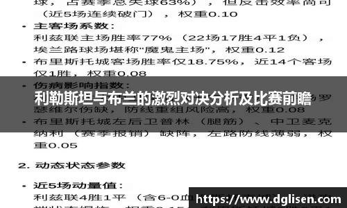 利勒斯坦与布兰的激烈对决分析及比赛前瞻
